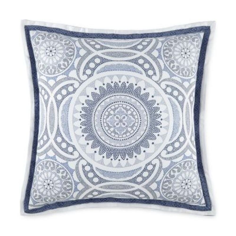 NEW Liz Claiborne Marion Medallion Euro Pillow Sham in Blue (Size: 26" x 26")